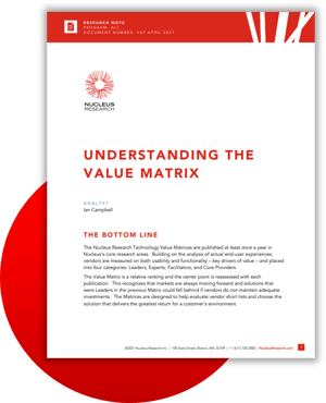 Understanding the Nucleus Research Technology Value Matrix